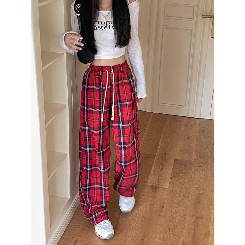 Cotton Wool Plaid Pants for Women In Autumn Casual Sports High Waist Wide-leg Pants Straight New Style Plaid Pants for Women S
Cotton Wool Plaid Pants for Women In Autumn Casual Sports High Waist Wide-leg Pants Straight New Style Plaid Pants for Women S