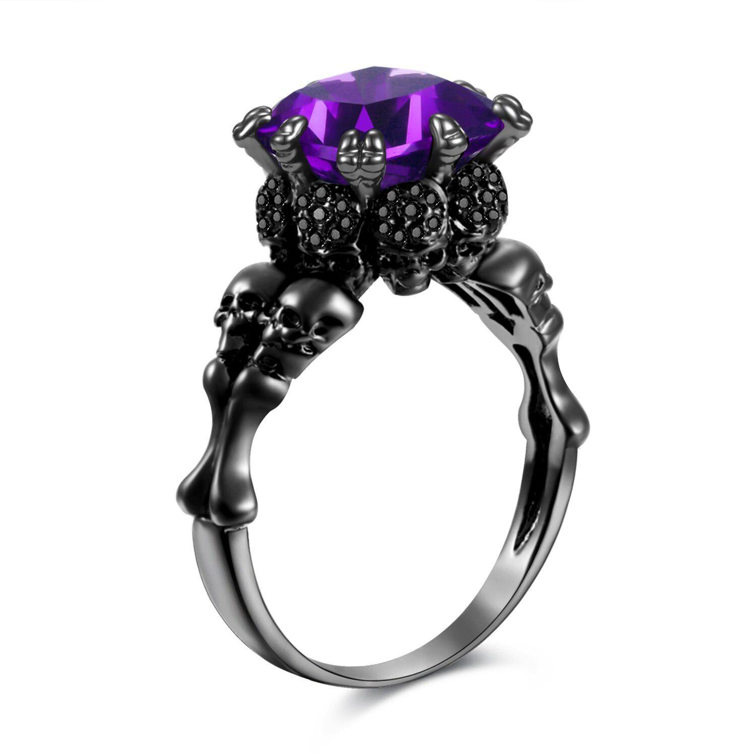 Gothic Skull Crystal Ring Black for Men Women Elegant Jewelry Gift for Wedding 11 фіолетовий
Gothic Skull Crystal Ring Black for Men Women Elegant Jewelry Gift for Wedding 11 фіолетовий