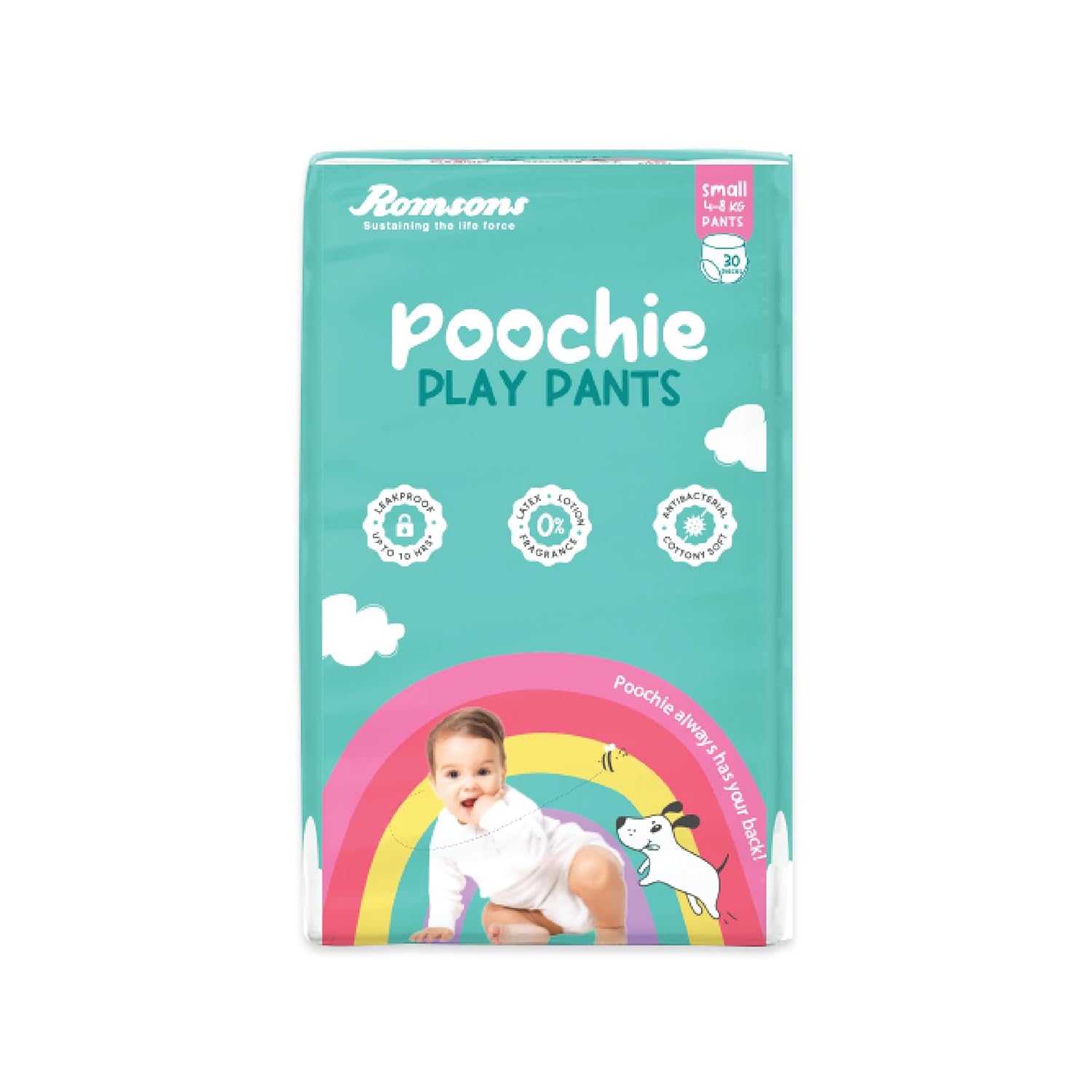 Romsons Poochie Play Pants Детский подгузник | Защита от протекания до 10 часов | Комфортная посадка 360° | Подходит для 4-8 кг | Упаковка 1 шт. (30 счет)
Romsons Poochie Play Pants Детский подгузник | Защита от протекания до 10 часов | Комфортная посадка 360° | Подходит для 4-8 кг | Упаковка 1 шт. (30 счет)