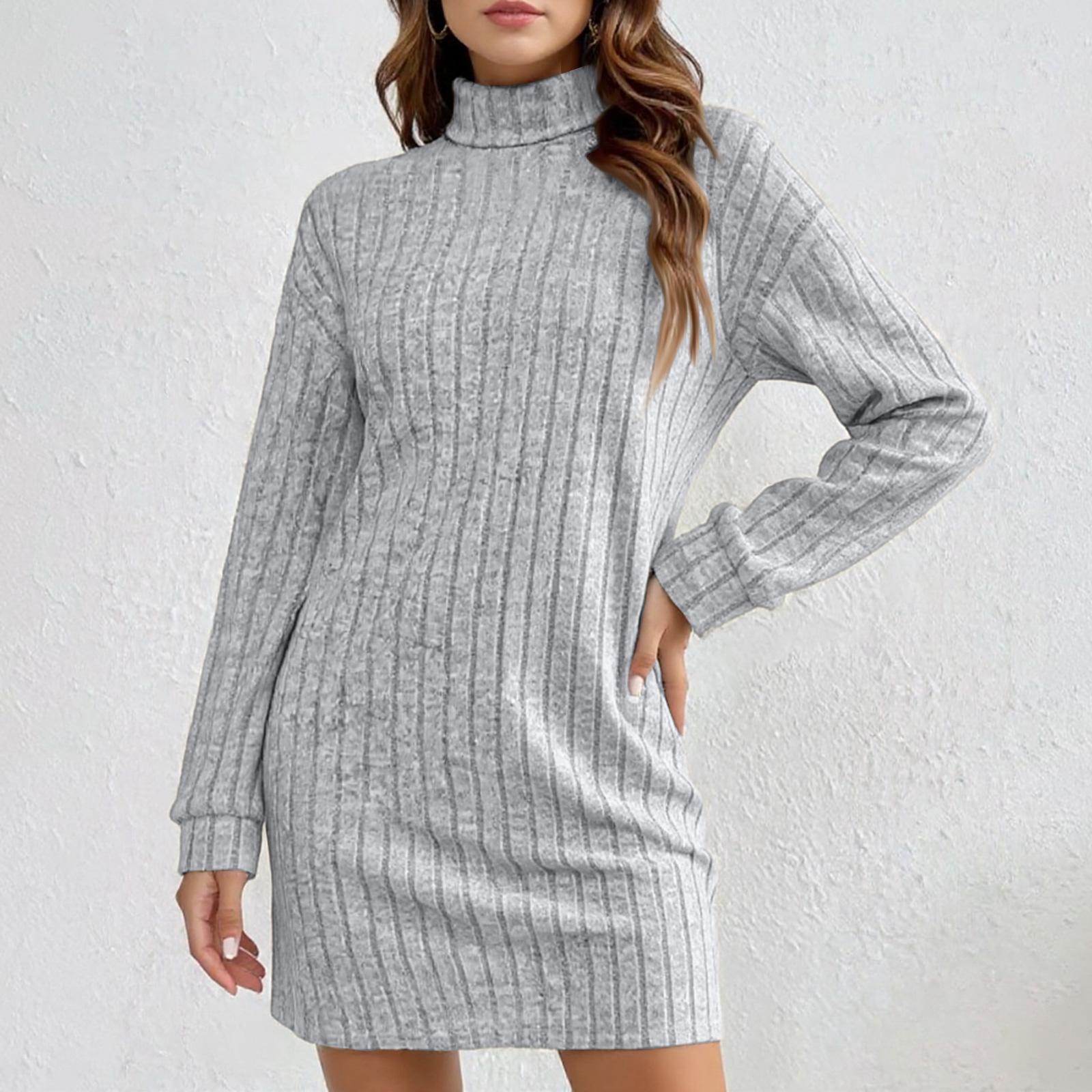 Women s Fashion Brushed Striped Mid-Length Turtleneck Long-Sleeved Dress S
Women s Fashion Brushed Striped Mid-Length Turtleneck Long-Sleeved Dress S