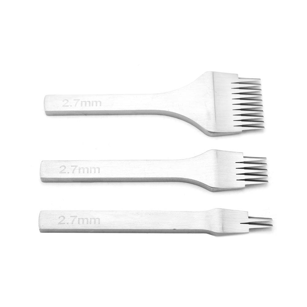 White Steel 2 5 10 Punch Prong Tool Set Lacing Stitching Chisel Set for Leather Crafts 2.7mm
White Steel 2 5 10 Punch Prong Tool Set Lacing Stitching Chisel Set for Leather Crafts 2.7mm