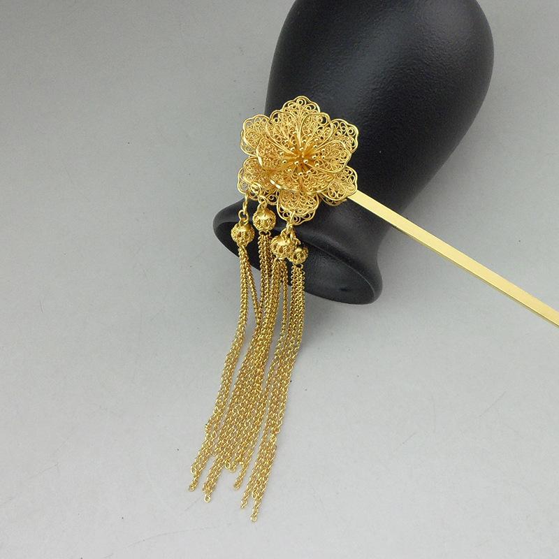 Yinxiu Qiancheng Handmade Gold-Plated Sterling Silver 999 Hanfu Wedding Hairpin - Chinese Style Gift Sterling Silver
Yinxiu Qiancheng Handmade Gold-Plated Sterling Silver 999 Hanfu Wedding Hairpin - Chinese Style Gift Sterling Silver