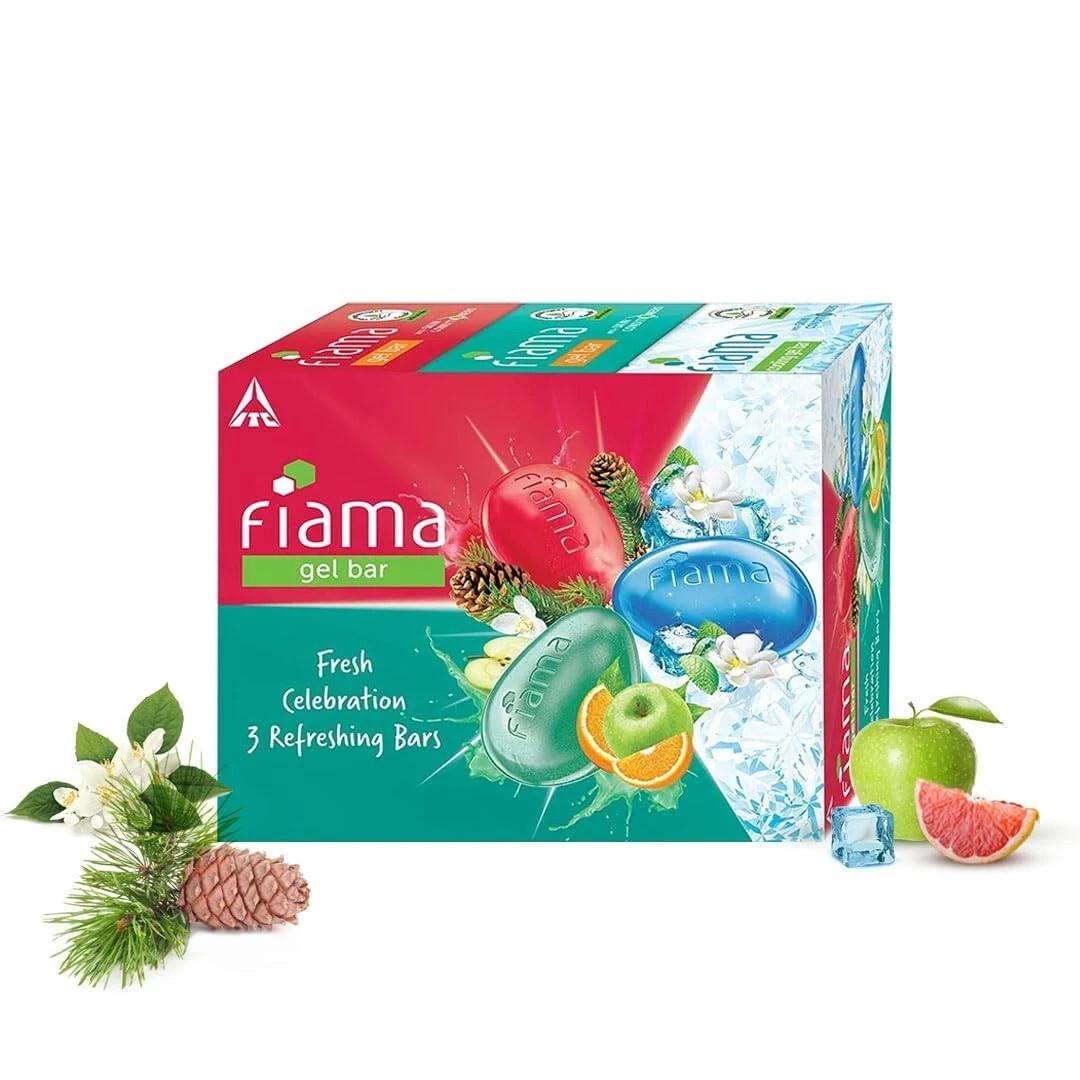 Fiama Gel Bathing Bar Fresh Celebration pack Soap for Women & Men Pack of 3
Fiama Gel Bathing Bar Fresh Celebration pack Soap for Women & Men Pack of 3