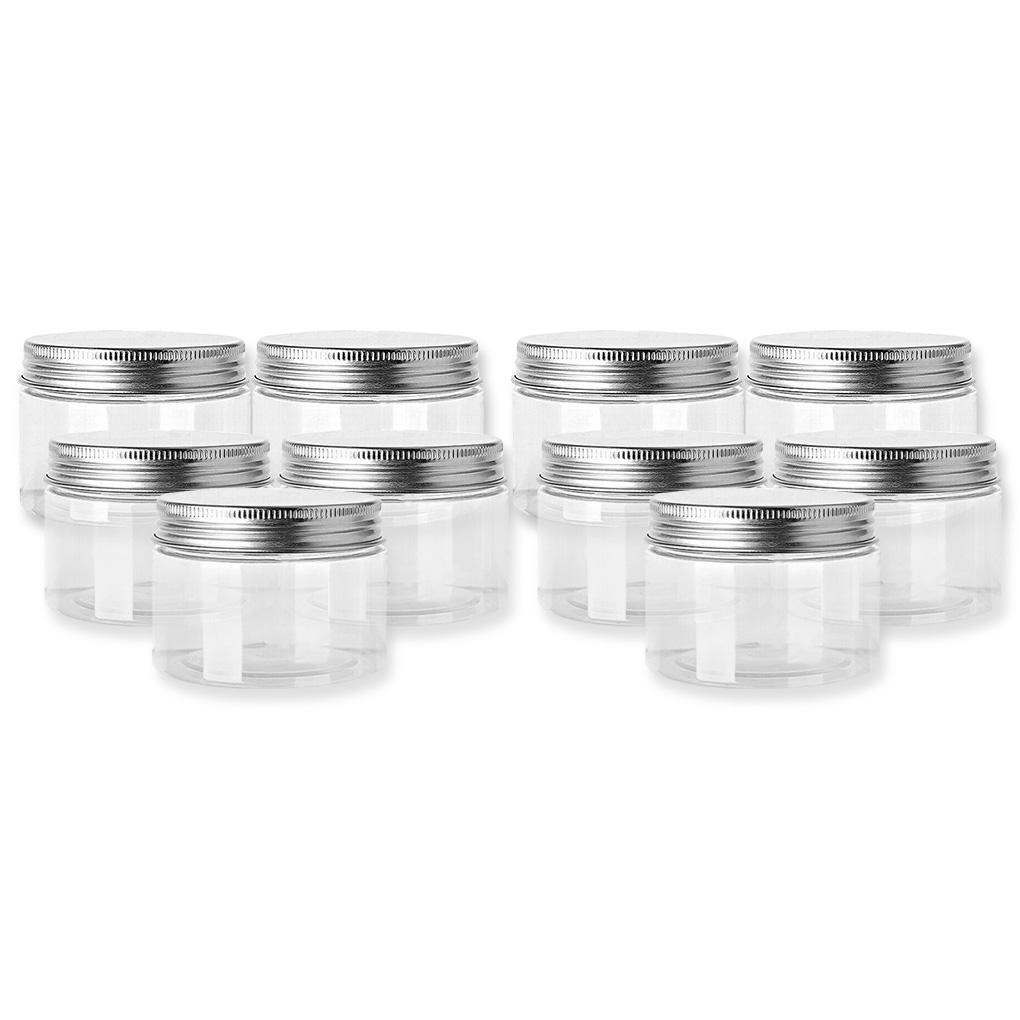 10 Pieces Clear Food Jars with Aluminum Lids Wide Mouth Containers Household Room Dry Ingredients Bins Empty Home Organizer
10 Pieces Clear Food Jars with Aluminum Lids Wide Mouth Containers Household Room Dry Ingredients Bins Empty Home Organizer
