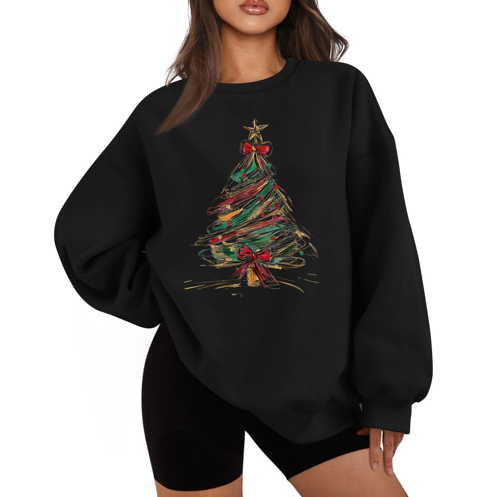 Жіноча повсякденна модна толстовка з різдвяним принтом і круглим вирізом з довгим рукавом XXXL чорний
Жіноча повсякденна модна толстовка з різдвяним принтом і круглим вирізом з довгим рукавом XXXL чорний