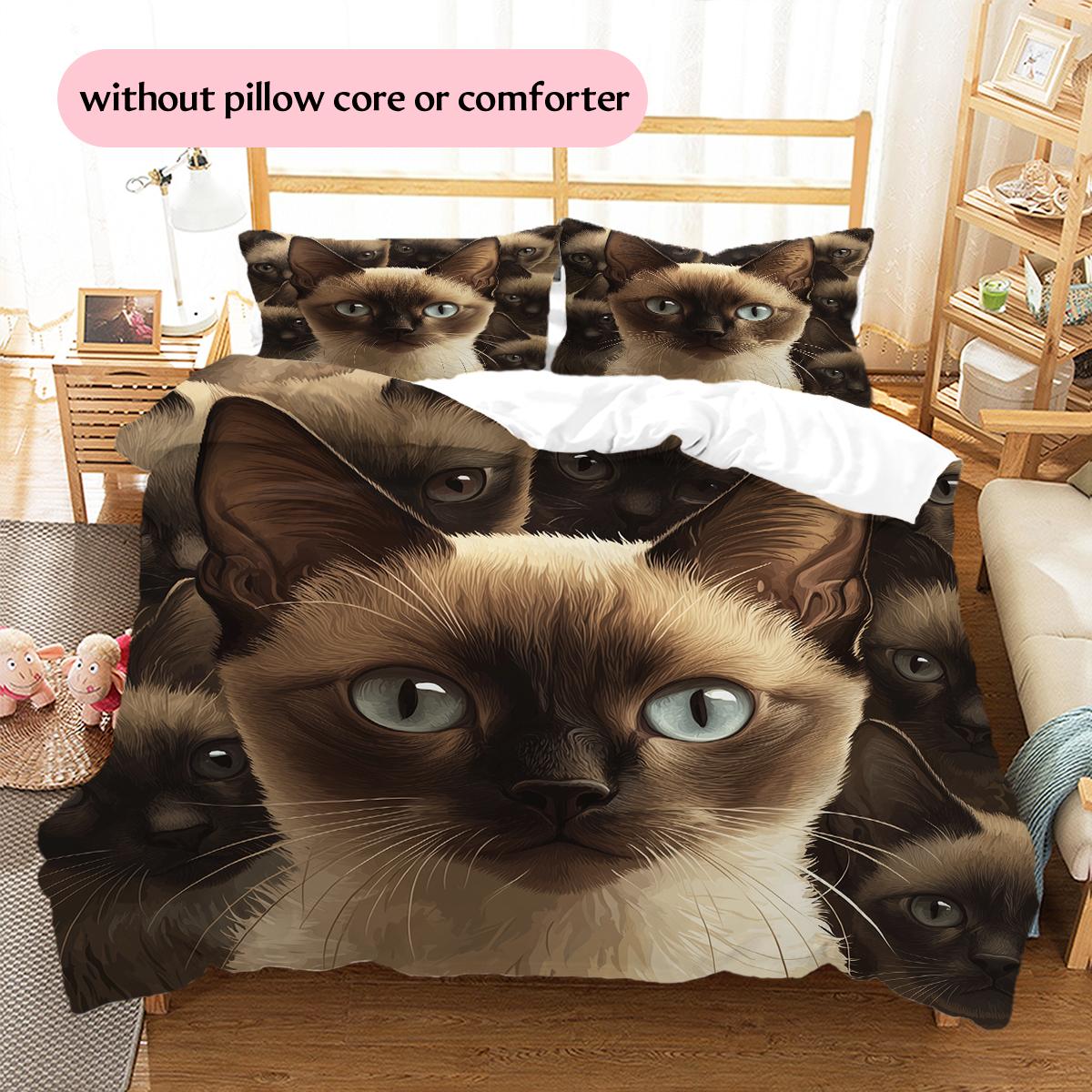 Siamese Cat Oil Painting Pattern Bedding Home Decoration Birthday Gift (1 * duvet cover + 2 * pillowcase, without core) 135x200cm
Siamese Cat Oil Painting Pattern Bedding Home Decoration Birthday Gift (1 * duvet cover + 2 * pillowcase, without core) 135x200cm