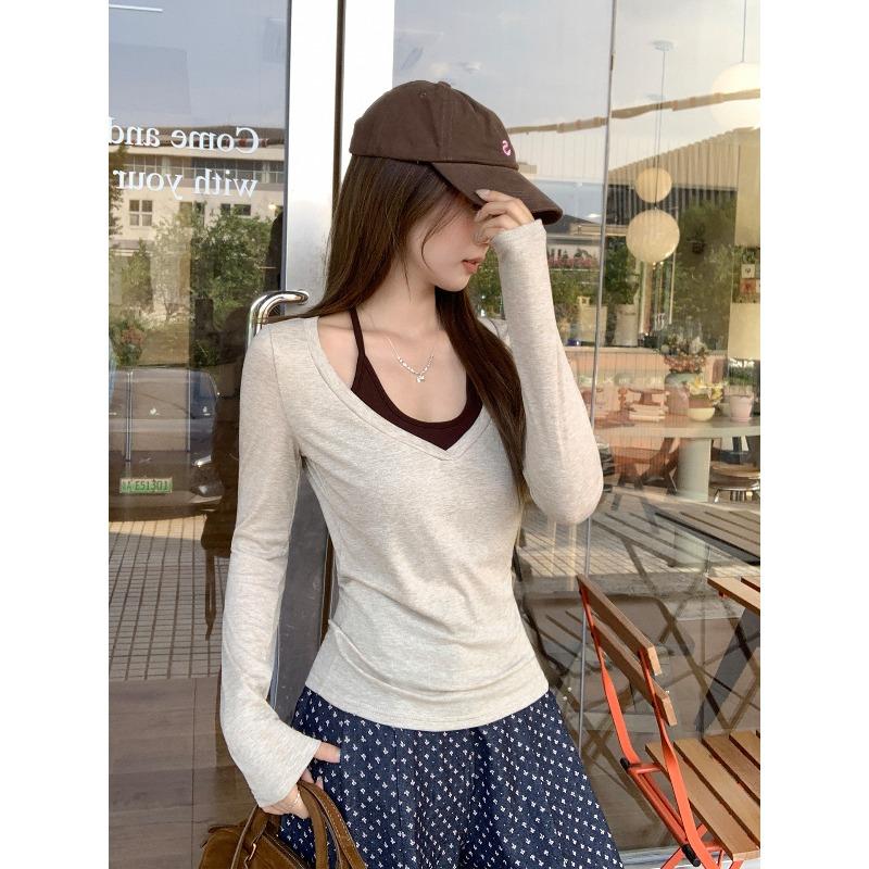 Oatmeal Slim-fit Collar Long-sleeved Bottoming Shirt Women s Spring and Autumn with Chest Pad and Neck Strap-on Vest Top L
Oatmeal Slim-fit Collar Long-sleeved Bottoming Shirt Women s Spring and Autumn with Chest Pad and Neck Strap-on Vest Top L