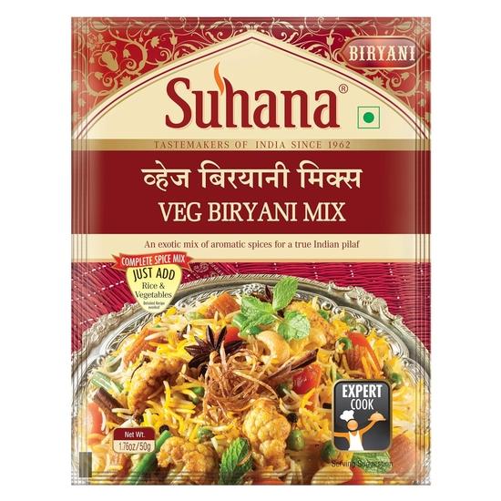 Смесь Suhana Veg Biryani, которую легко приготовить (50 г x 6 пакетиков) - Упаковка из 6 шт.
Смесь Suhana Veg Biryani, которую легко приготовить (50 г x 6 пакетиков) - Упаковка из 6 шт.