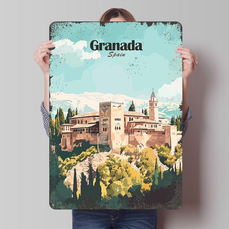 Granada Spain Travel Poster Customized Wall Art Vintage Metal Signs Retro Tin Plaque for Man Cave Decoration Bedroom Decorations 7.9x11.8In(20x30cm)
Granada Spain Travel Poster Customized Wall Art Vintage Metal Signs Retro Tin Plaque for Man Cave Decoration Bedroom Decorations 7.9x11.8In(20x30cm)