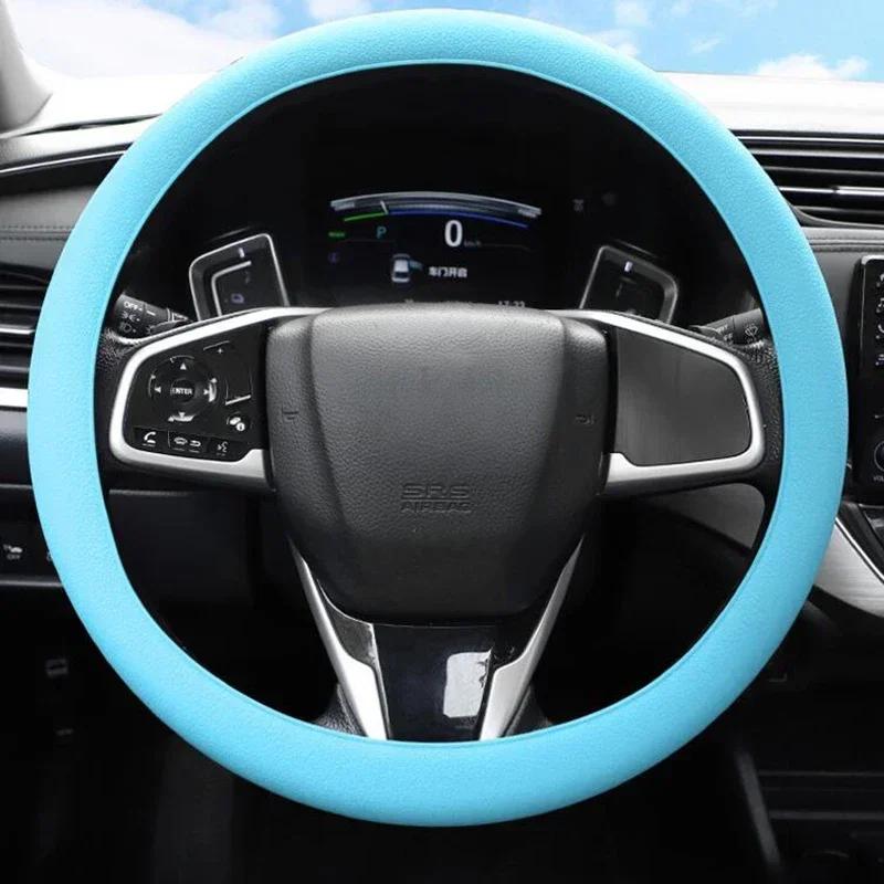 Универсальный автомобильный силиконовый чехол на руль, эластичный нескользящий чехол для рулевого колеса 36-40 см, многоцветные аксессуары для украшения автомобиля чёрный
Универсальный автомобильный силиконовый чехол на руль, эластичный нескользящий чехол для рулевого колеса 36-40 см, многоцветные аксессуары для украшения автомобиля чёрный