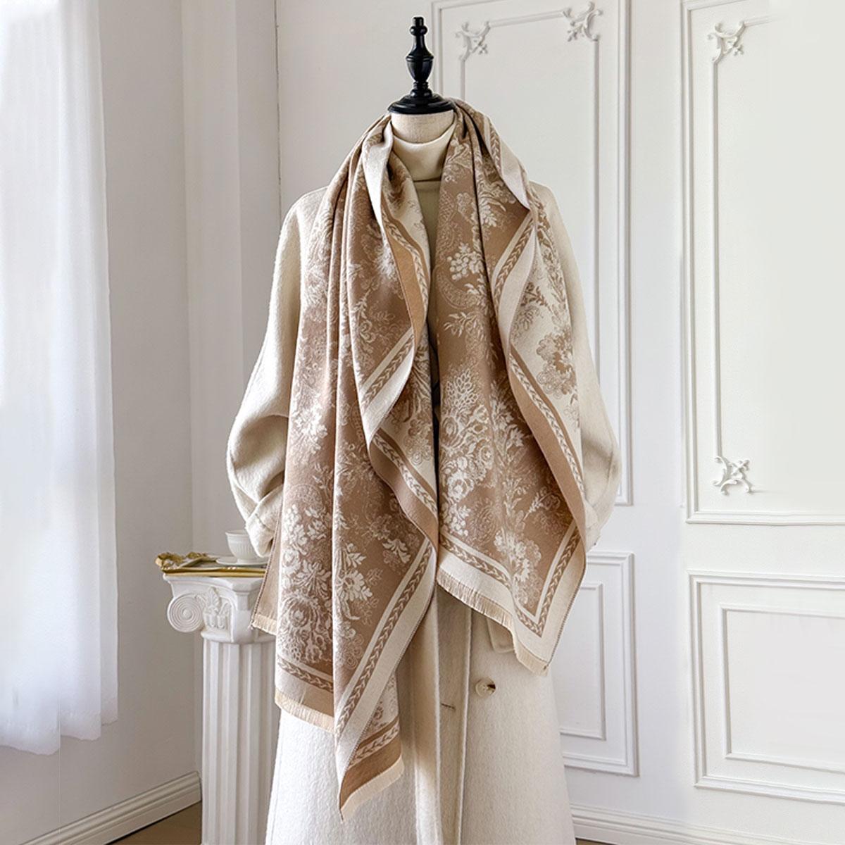 Winter New Elegance Two-Sided Jacquard Scarf Pashmina Cashmere Soft Warm Fringe Pashmina Shawl Coldproof Windproof Blanket
Winter New Elegance Two-Sided Jacquard Scarf Pashmina Cashmere Soft Warm Fringe Pashmina Shawl Coldproof Windproof Blanket