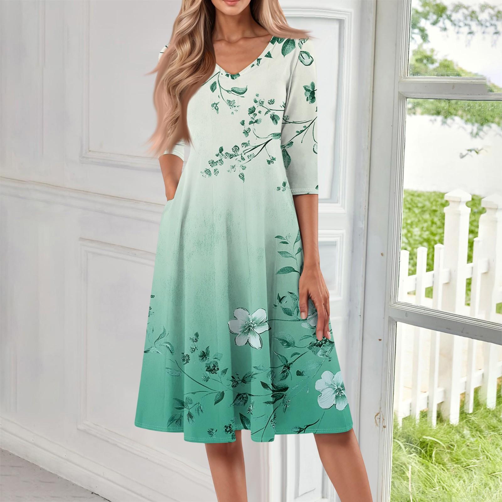 Women s Casual Fashion V Neck Three Quarter Sleeve Print Midi Dress XXL
Women s Casual Fashion V Neck Three Quarter Sleeve Print Midi Dress XXL