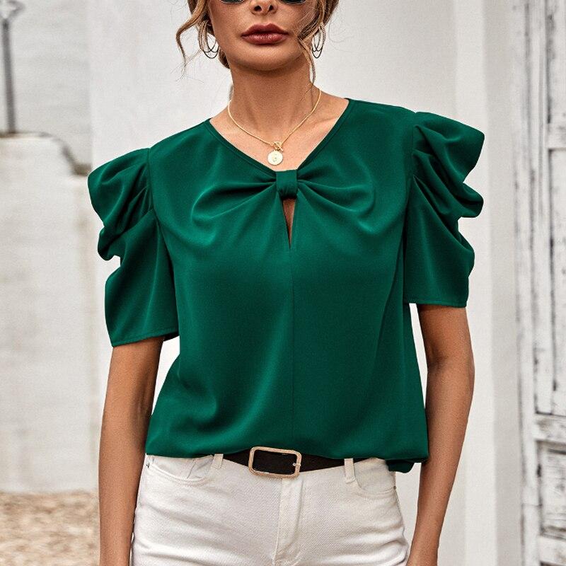 Summer Women Clothing 2026 Fashion Elegant Office Lady Chiffon Blouse Solid Color Puff Sleeve V-neck Slim Tops Blusas 24766 S темно-зеленого
Summer Women Clothing 2026 Fashion Elegant Office Lady Chiffon Blouse Solid Color Puff Sleeve V-neck Slim Tops Blusas 24766 S темно-зеленого