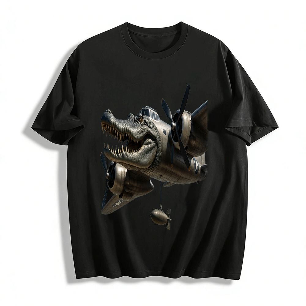 Vintage Fighter Jet Crocodile Head Graphic Print T-Shirt Pure cotton T-shirt XXS
Vintage Fighter Jet Crocodile Head Graphic Print T-Shirt Pure cotton T-shirt XXS