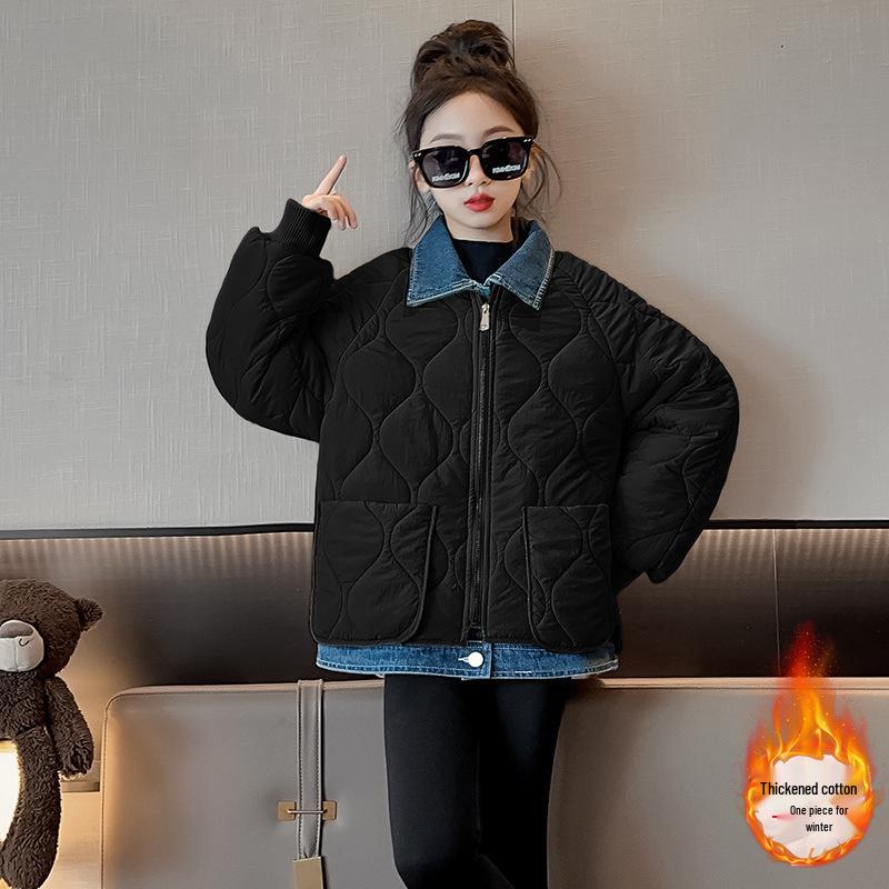 Girls 2025 Autumn/Winter Thick Cotton Coat - Denim Patchwork Two-Piece Style for Medium & Large Children 120 cm чёрный
Girls 2025 Autumn/Winter Thick Cotton Coat - Denim Patchwork Two-Piece Style for Medium & Large Children 120 cm чёрный