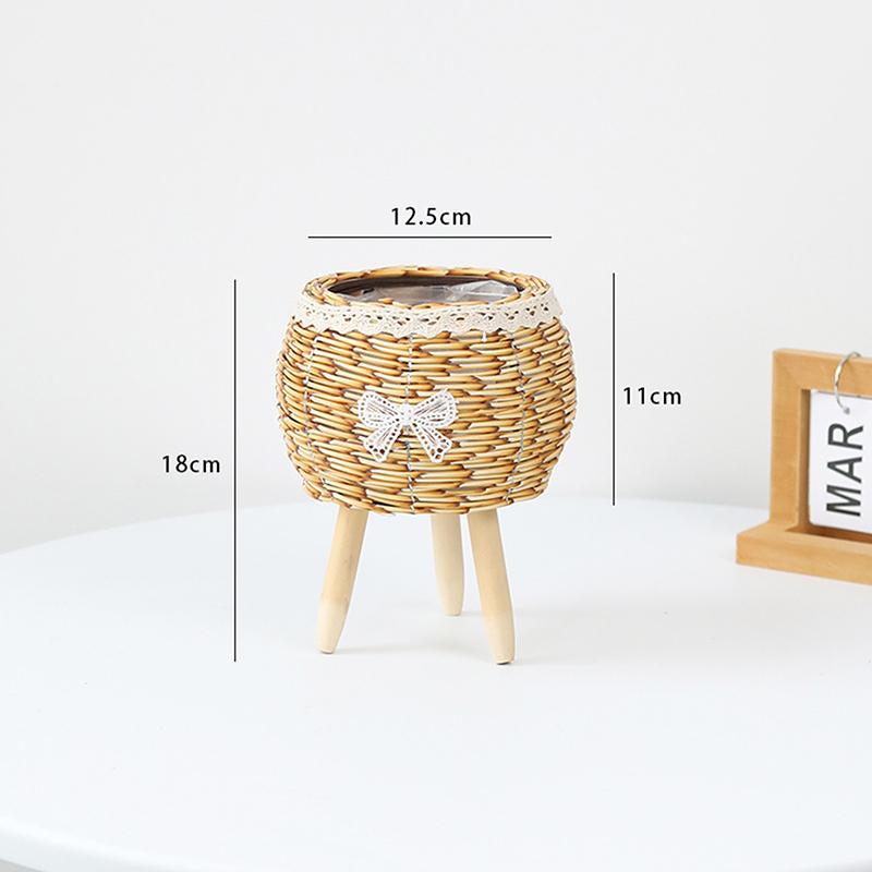 Fashion Rattan Woven Flower Pot Creative Flower Planters With Legs Durable Hand Wove Plant Stand Desktop Plant Pot Basket 2
Fashion Rattan Woven Flower Pot Creative Flower Planters With Legs Durable Hand Wove Plant Stand Desktop Plant Pot Basket 2