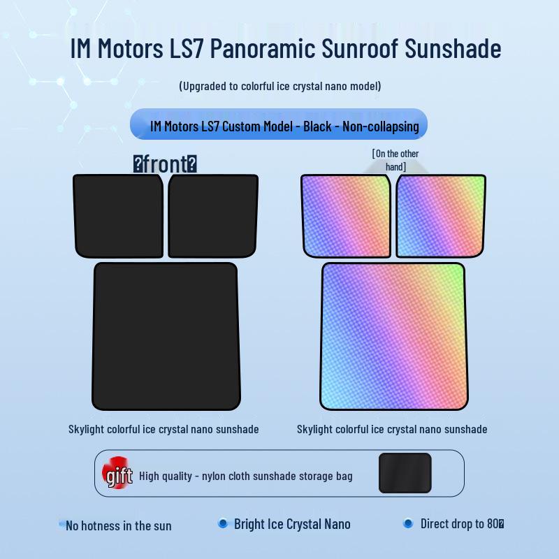 Zhiji 23 LS7 Sunroof Sunshade: Ice Crystal Heat Insulation, UV Protection, Privacy & Light-Blocking. Zhiji 2023 LS7
Zhiji 23 LS7 Sunroof Sunshade: Ice Crystal Heat Insulation, UV Protection, Privacy & Light-Blocking. Zhiji 2023 LS7