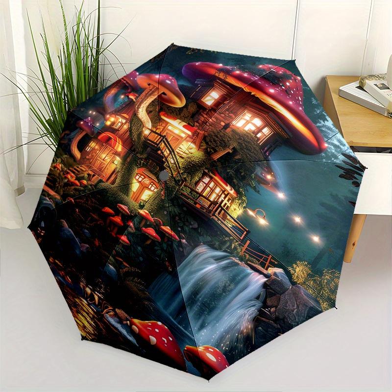 Mushroom House Fantasy Forest Theme 8 Bone Hand Automatic Folding Umbrella, Compact and Portable Design, A Perfect Gift for Birthday, Christ
Mushroom House Fantasy Forest Theme 8 Bone Hand Automatic Folding Umbrella, Compact and Portable Design, A Perfect Gift for Birthday, Christ