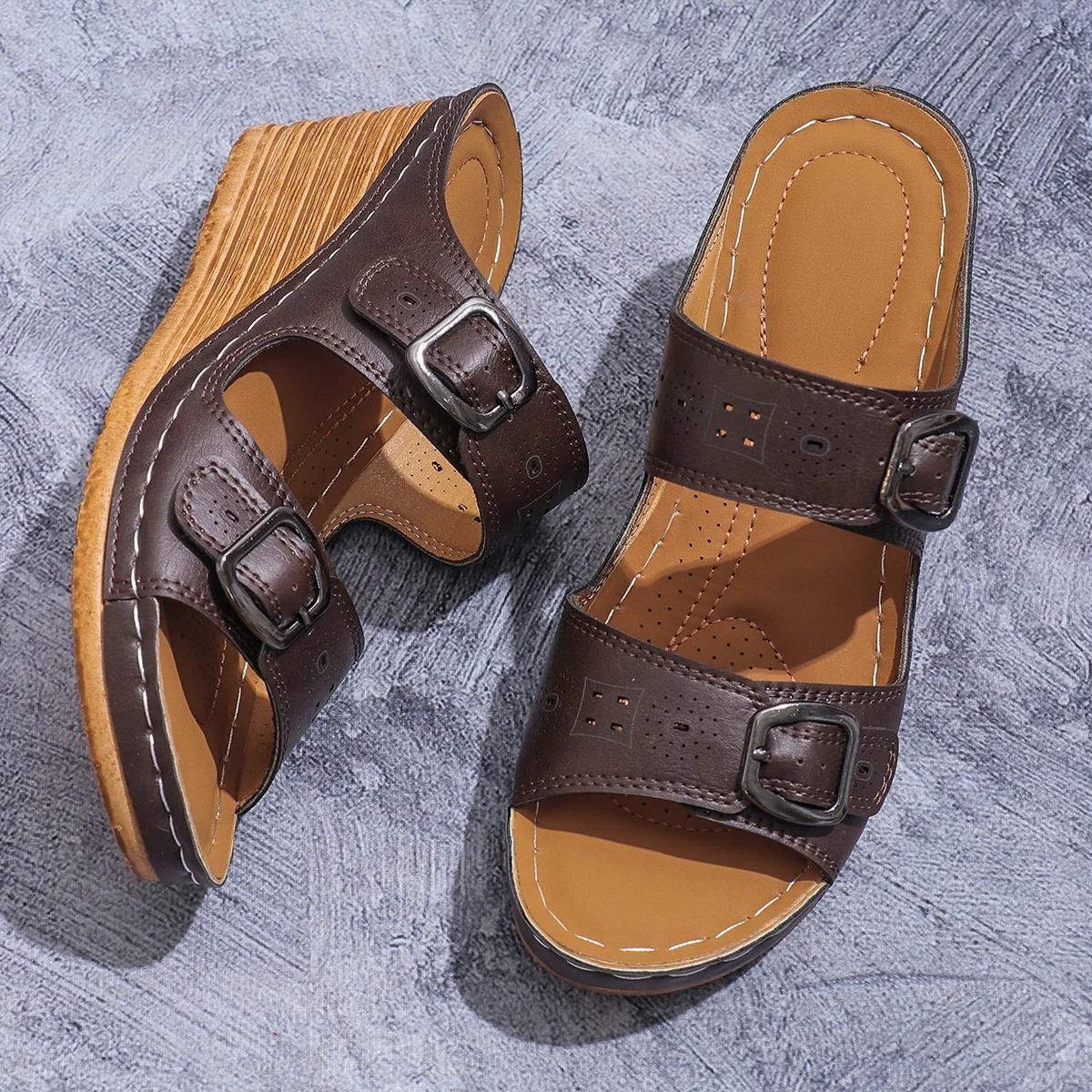 Летние новые женские тапочки больших размеров на платформе с танкеткой, женские открытые носки на платформе и высоком каблуке, однотонные повседневные тапочки для улицы 42 коричневый
Летние новые женские тапочки больших размеров на платформе с танкеткой, женские открытые носки на платформе и высоком каблуке, однотонные повседневные тапочки для улицы 42 коричневый