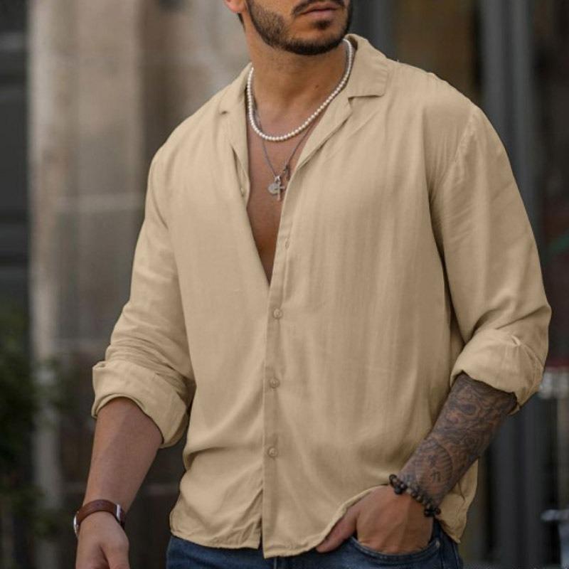 Men s New Trend Lapel Solid Color Long Sleeve Shirt Fashion Cotton and Linen Top Button Office T-Shirt S білий
Men s New Trend Lapel Solid Color Long Sleeve Shirt Fashion Cotton and Linen Top Button Office T-Shirt S білий