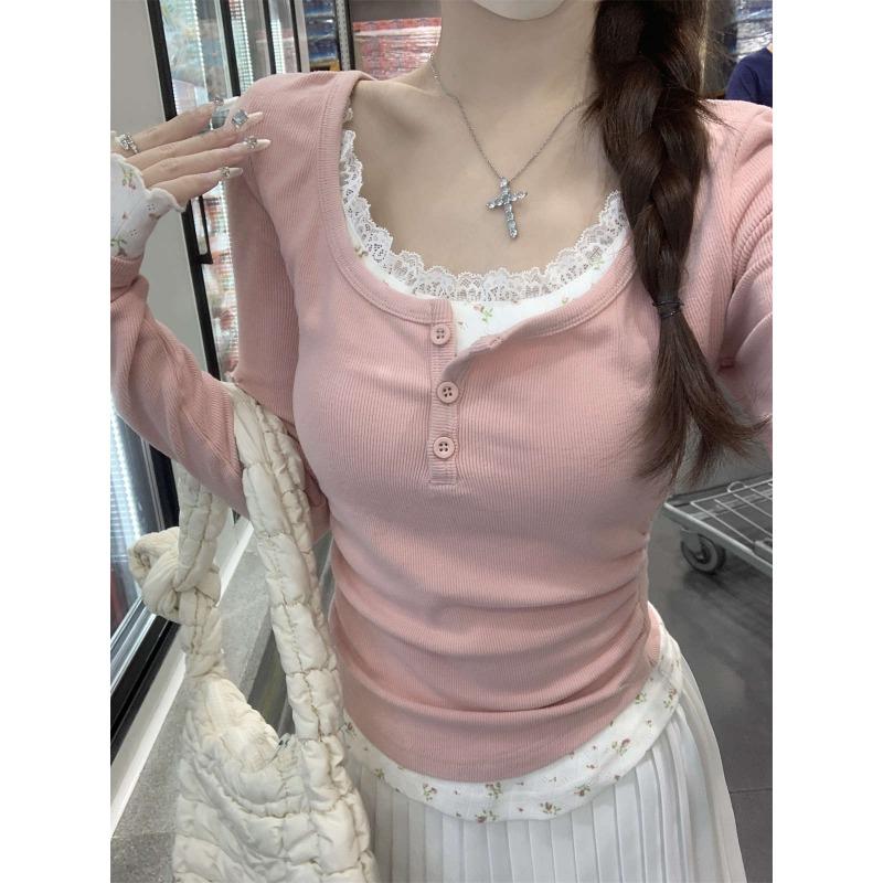 Сладкая кружевная блузка с длинным рукавом и плиссированным низом для женщин, топ на двух пуговицах, ранний весенний перерыв, два варианта чистого желания XL розовый
Сладкая кружевная блузка с длинным рукавом и плиссированным низом для женщин, топ на двух пуговицах, ранний весенний перерыв, два варианта чистого желания XL розовый