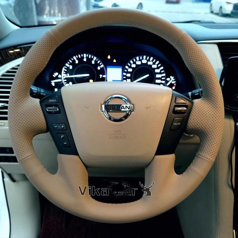 For Nissan Patrol Y62 Armada NV Passenger (US) Titan Hand Stitched non-slip black Leather Car Steering Wheel Cover 2
For Nissan Patrol Y62 Armada NV Passenger (US) Titan Hand Stitched non-slip black Leather Car Steering Wheel Cover 2
