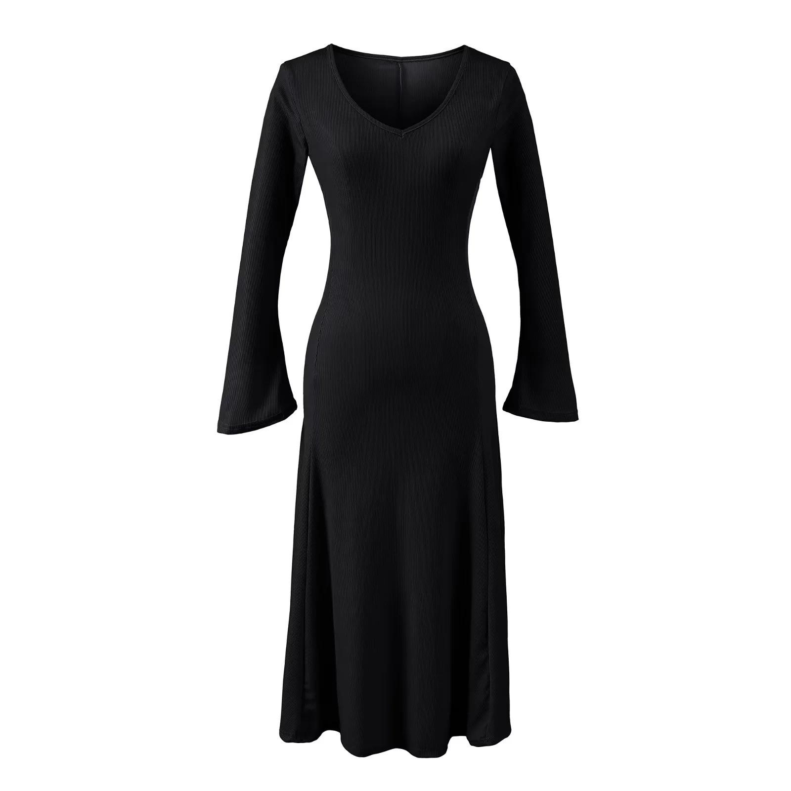 Women s French Retro V-neck Bell Sleeve Knit Dress, Autumn/Winter Slim Fit Small
Women s French Retro V-neck Bell Sleeve Knit Dress, Autumn/Winter Slim Fit Small