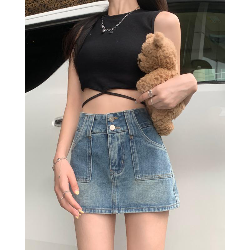 Spicy Girl Washed Retro Denim A-line Midi Skort: High-Waist, Petite, Bodycon, Summer Style Large
Spicy Girl Washed Retro Denim A-line Midi Skort: High-Waist, Petite, Bodycon, Summer Style Large