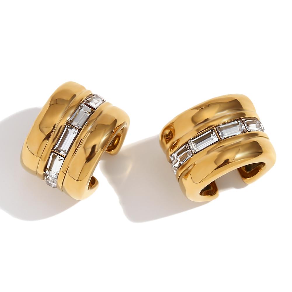 MamacitaSlay Classic Rectangle Colored Clear Zircon 11mm Wide 18K Gold Plated Ear cuffs Stainless steel earrings woman jewelry білий
MamacitaSlay Classic Rectangle Colored Clear Zircon 11mm Wide 18K Gold Plated Ear cuffs Stainless steel earrings woman jewelry білий