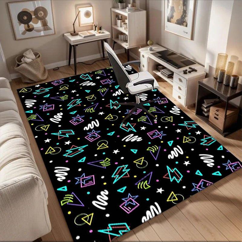 Neon Retro Patterned Fabric - Vibrant Geometric Design Office Mat Perfect for Home Decor Office Desk Chair Rugs Chair Carpet for office Pol 60cm by 90cm
Neon Retro Patterned Fabric - Vibrant Geometric Design Office Mat Perfect for Home Decor Office Desk Chair Rugs Chair Carpet for office Pol 60cm by 90cm