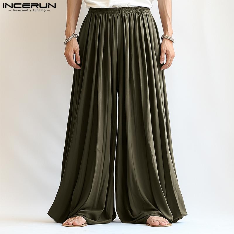 INCERUN Men Elastic Waist Ruffled Pleated Casual Wide Legs Pants with Pockets S зелёный
INCERUN Men Elastic Waist Ruffled Pleated Casual Wide Legs Pants with Pockets S зелёный