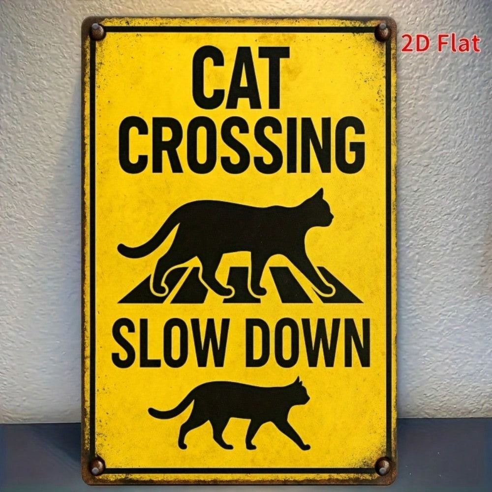 Vintage Black Cat Slow Down Metal Sign Wall Decor Retro Humor 8x12 inch
Vintage Black Cat Slow Down Metal Sign Wall Decor Retro Humor 8x12 inch