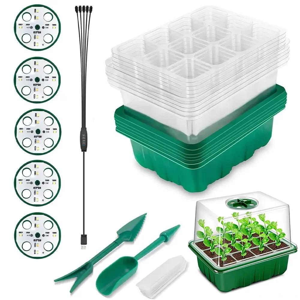 LED Nursery Pots With 8Led Grow Light Plant Seed Starter Trays Home Greenhouse Growing Lamp Timer Kit Controller with 12 Hole
LED Nursery Pots With 8Led Grow Light Plant Seed Starter Trays Home Greenhouse Growing Lamp Timer Kit Controller with 12 Hole