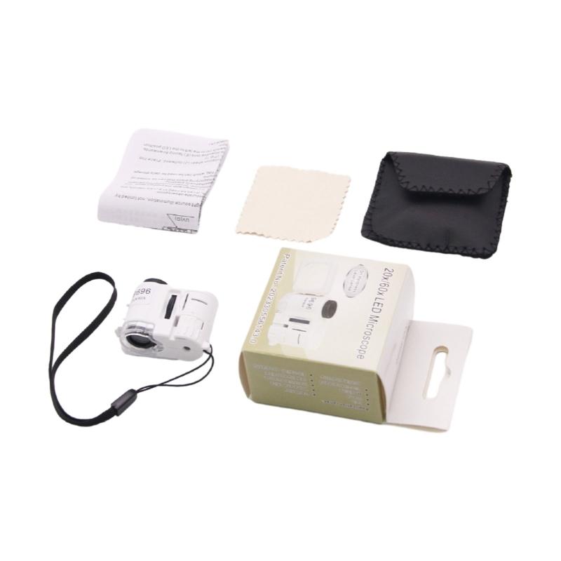Versatile LED Magnifying Glass Portable Mini Microscope with 20X/60X Zoom for Jewelry Coin & Banknote Identification
Versatile LED Magnifying Glass Portable Mini Microscope with 20X/60X Zoom for Jewelry Coin & Banknote Identification