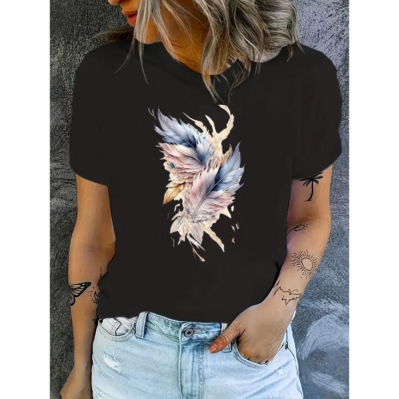 European sizes Women S Casual Crew Neck T-Shirt with Artistic Design - Short Sleeve Summer Top 4XL
European sizes Women S Casual Crew Neck T-Shirt with Artistic Design - Short Sleeve Summer Top 4XL
