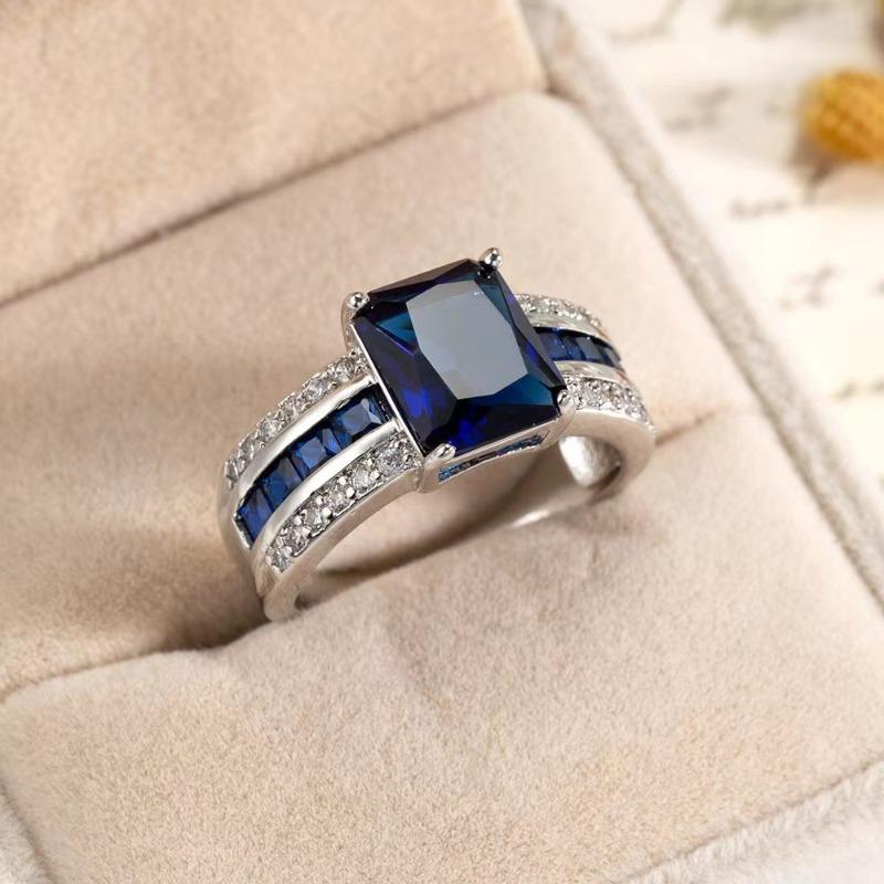 Luxury Princess Cut Blue Sapphire Ring for Men Plated Channel Set Band with Paved Zirconia Statement Zircon for Daily Wear 6
Luxury Princess Cut Blue Sapphire Ring for Men Plated Channel Set Band with Paved Zirconia Statement Zircon for Daily Wear 6