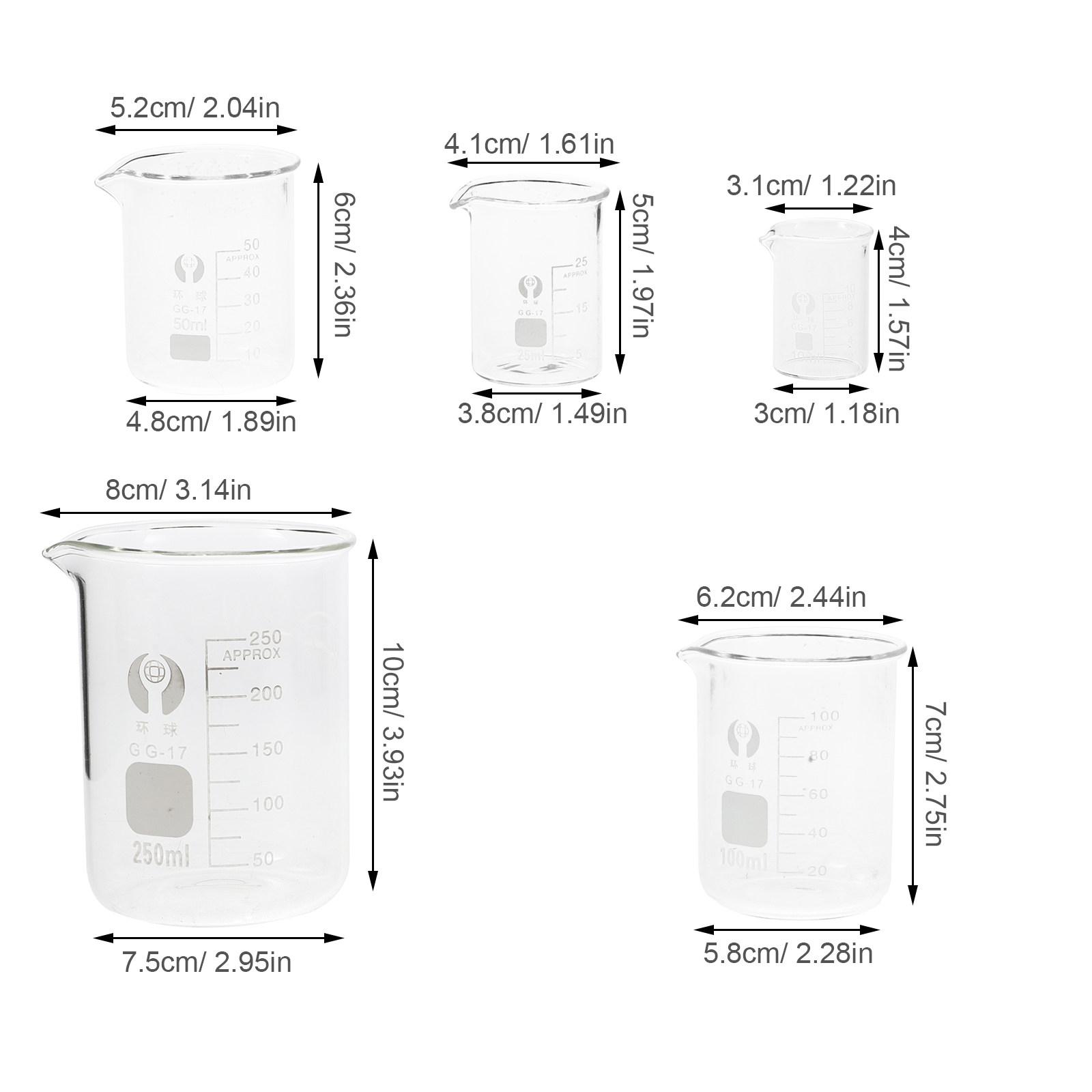 5Pcs Glass Beakers Set 10Ml 25Ml 50Ml 100Ml 250Ml Clear Graduated Laboratory Glassware for Precise Liquid Measurement in Science 10 25 50 100 250ml
5Pcs Glass Beakers Set 10Ml 25Ml 50Ml 100Ml 250Ml Clear Graduated Laboratory Glassware for Precise Liquid Measurement in Science 10 25 50 100 250ml