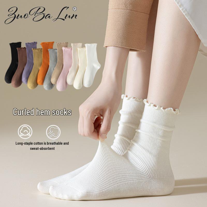 Zobalun Women s Summer Cotton Mid-Calf Lace Socks - Japanese Sweet Style with Wood Ear Edge. чорний
Zobalun Women s Summer Cotton Mid-Calf Lace Socks - Japanese Sweet Style with Wood Ear Edge. чорний