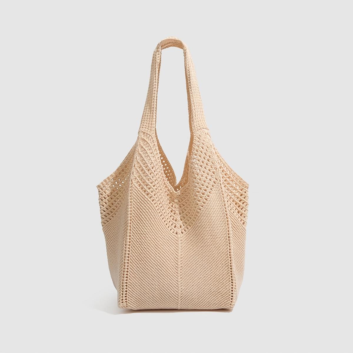 Женская большая богемная вязаная крючком сумка через плечо, модная ажурная плетеная сумка-тоут, для пляжного отдыха и досуга, пляжная сумка легкие хаки
Женская большая богемная вязаная крючком сумка через плечо, модная ажурная плетеная сумка-тоут, для пляжного отдыха и досуга, пляжная сумка легкие хаки