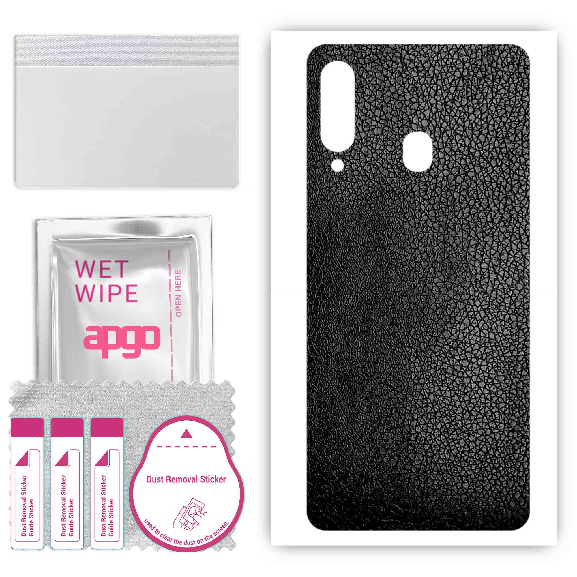 Apgo Protective Skin Sticker for the back compatible with Samsung Galaxy A60, Wrap Film, Foil, Vinyl - Pattern Black Leather
Apgo Protective Skin Sticker for the back compatible with Samsung Galaxy A60, Wrap Film, Foil, Vinyl - Pattern Black Leather