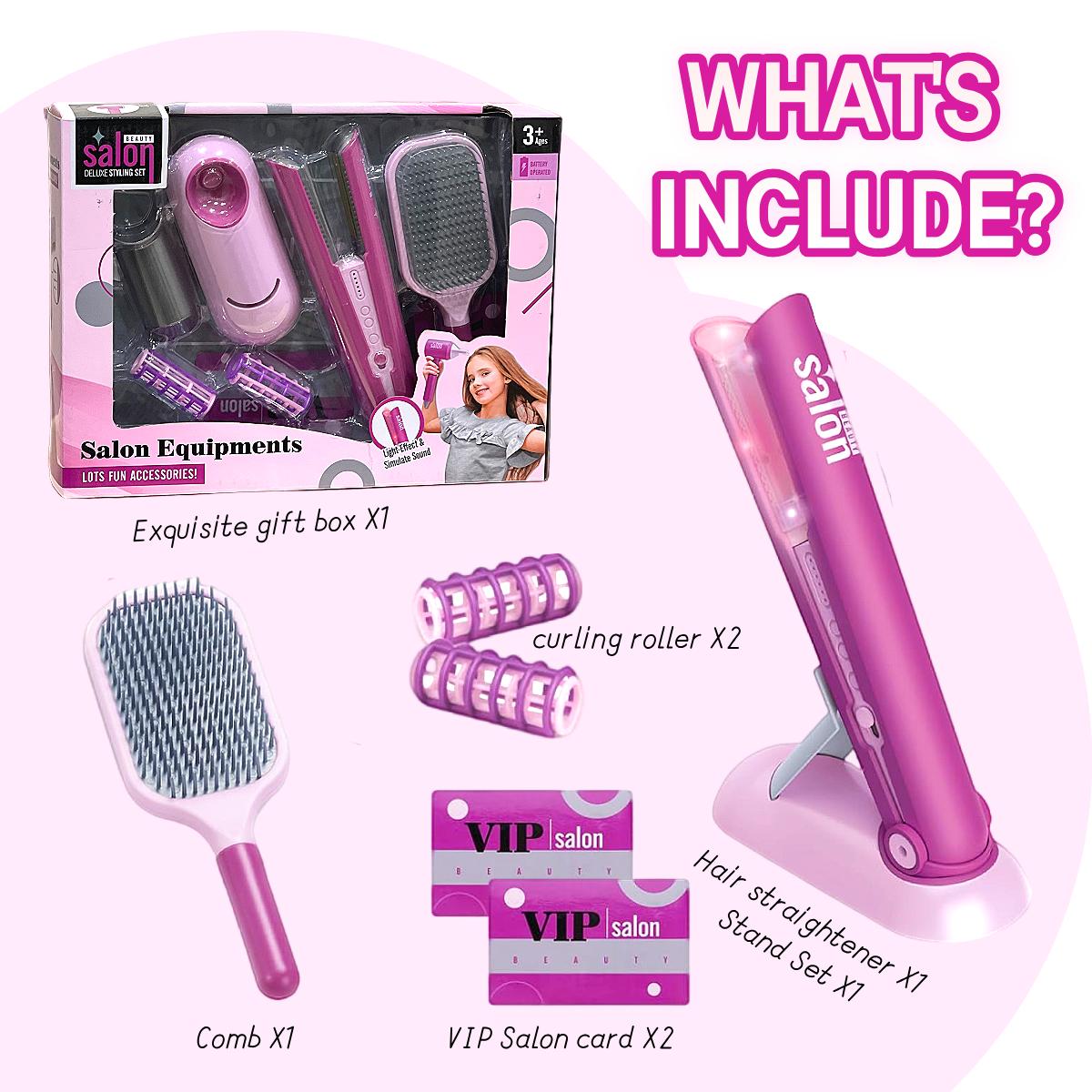 8PCS Girls Beauty Hair Salon Toy Kit with Straightener & Styling Accessories, Fashion Pretend Play Doll Stylist Set,Christmas сливовый
8PCS Girls Beauty Hair Salon Toy Kit with Straightener & Styling Accessories, Fashion Pretend Play Doll Stylist Set,Christmas сливовый