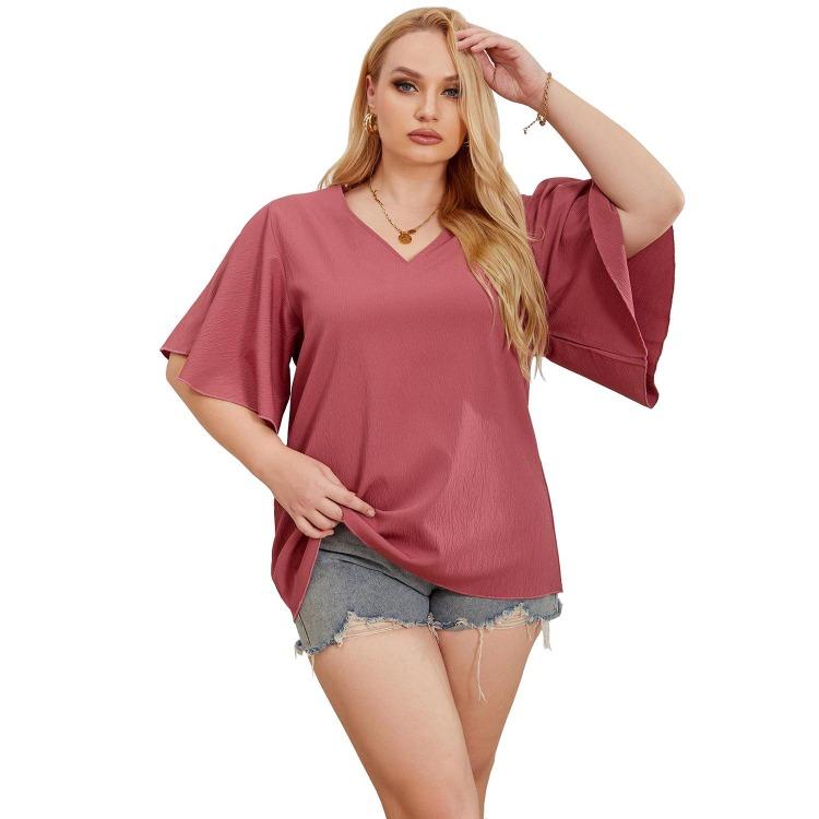 Oversized Women’s Blouses Dolman Sleeves V Neck Loose Pullover Plus Size Solid Color Summer Casual Tops 4XL кораловий
Oversized Women’s Blouses Dolman Sleeves V Neck Loose Pullover Plus Size Solid Color Summer Casual Tops 4XL кораловий
