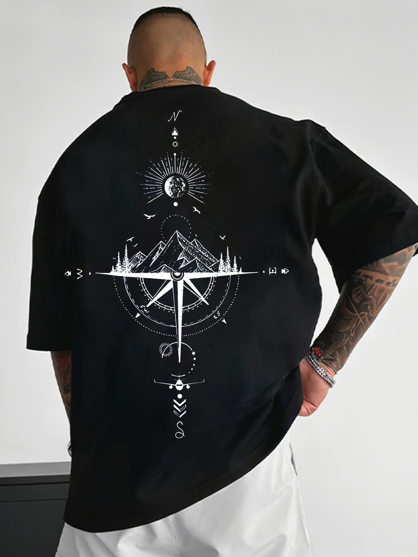 Mens casual compass printed Tshirt round neck short sleeved perfect choice for summer Made of pure cotton comfortable 4XL
Mens casual compass printed Tshirt round neck short sleeved perfect choice for summer Made of pure cotton comfortable 4XL