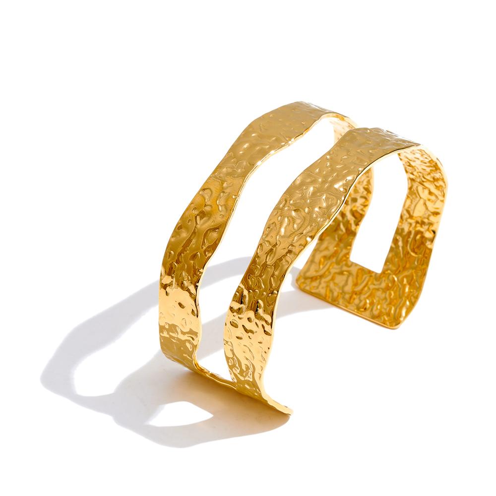 Yhpup Trendy Stainless Steel Hammer Metal Double-Layer Cuff Bracelet Bangle Texture Statement Fashion Jewelry Accessories
Yhpup Trendy Stainless Steel Hammer Metal Double-Layer Cuff Bracelet Bangle Texture Statement Fashion Jewelry Accessories