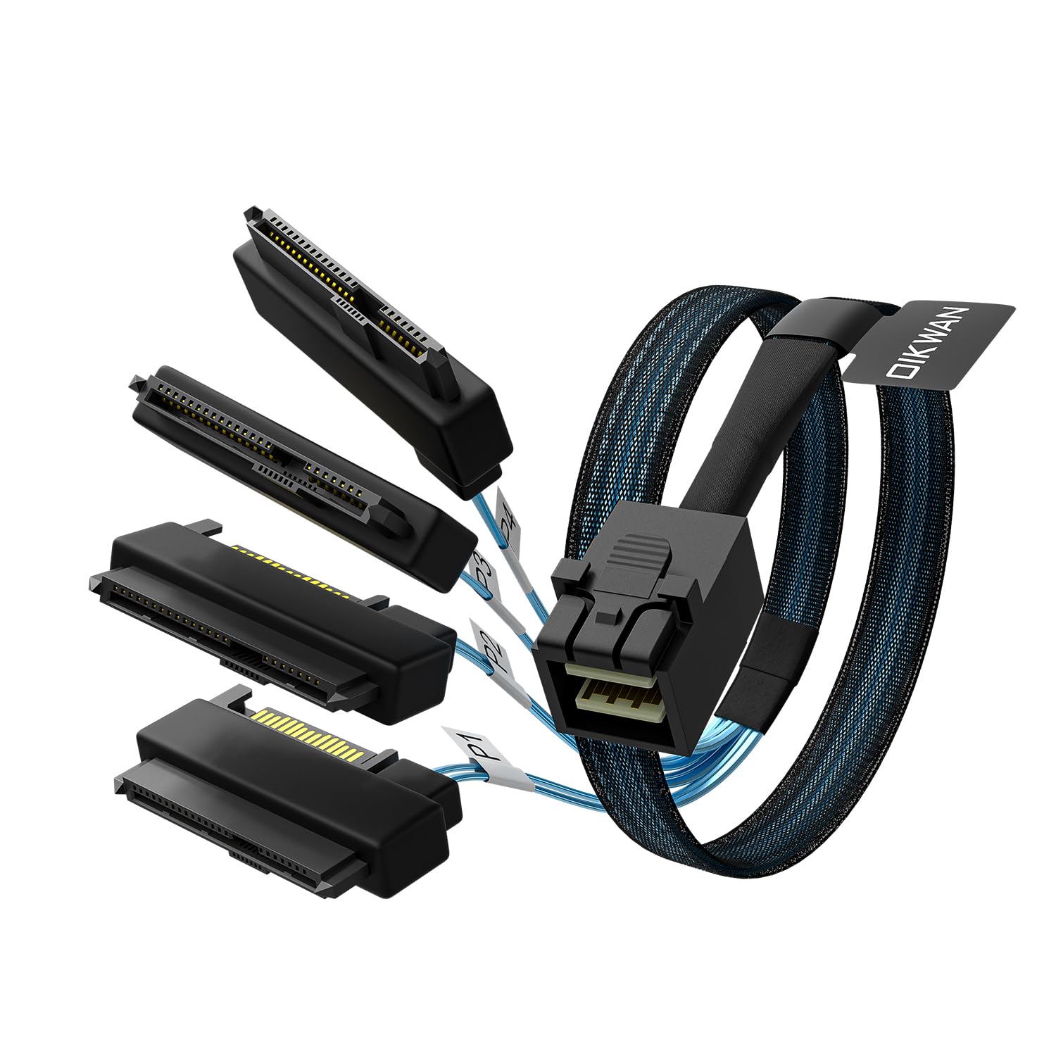 OIKWAN Internal Mini SAS HD to Connectors with SAS Power Port SFF-8643 (4) 29-pin SFF-8482 15-pin 12GB/S Cable, 3.3ft (1m) чорний
OIKWAN Internal Mini SAS HD to Connectors with SAS Power Port SFF-8643 (4) 29-pin SFF-8482 15-pin 12GB/S Cable, 3.3ft (1m) чорний