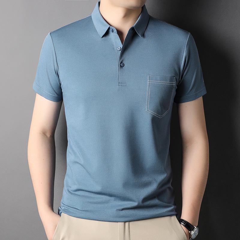 Polo Shirt Men S Mulberry Silk Short-Sleeved T-Shirt Lapel Pocket Trendy Cool And Breathable Medium Bottoming Shirt 4XL
Polo Shirt Men S Mulberry Silk Short-Sleeved T-Shirt Lapel Pocket Trendy Cool And Breathable Medium Bottoming Shirt 4XL