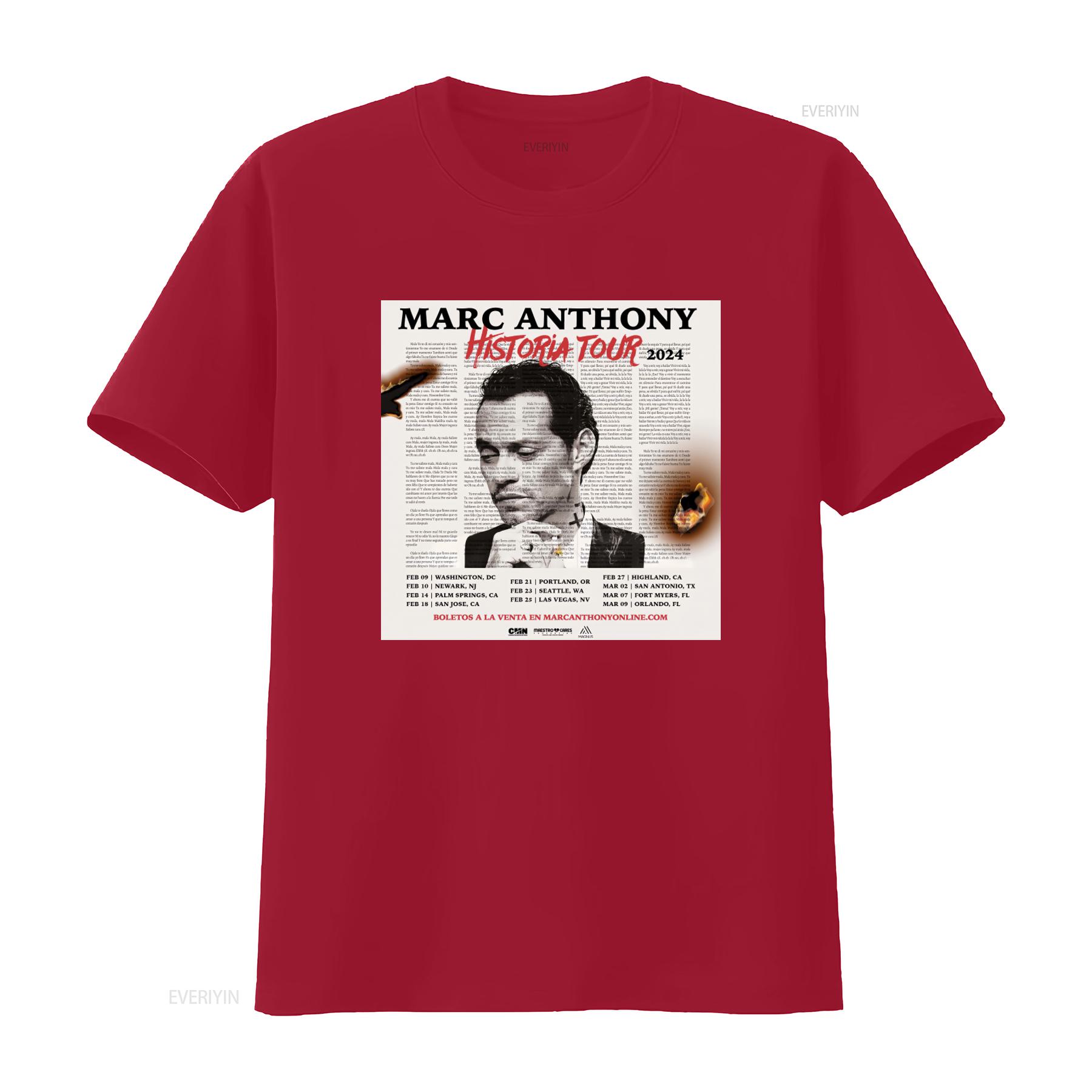 Marc Anthony Historia Tour 2024 T Shirt Classic Design Music Fans All Sizes S 3XL vintage Washed Casual Unisex fashion Soft S
Marc Anthony Historia Tour 2024 T Shirt Classic Design Music Fans All Sizes S 3XL vintage Washed Casual Unisex fashion Soft S