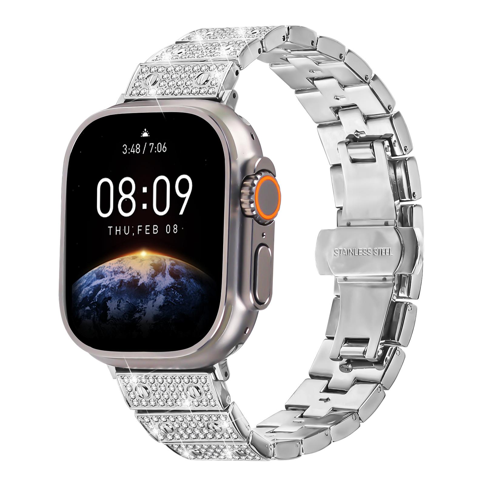 Watch Band For Apple Watch Series 10 9 8 7 SE 6 5 4 3 2 1 42mm 41mm 40mm 38mm Alloy Metal Rhinestones Decor Strap with Butterfly Clasp Gold
Watch Band For Apple Watch Series 10 9 8 7 SE 6 5 4 3 2 1 42mm 41mm 40mm 38mm Alloy Metal Rhinestones Decor Strap with Butterfly Clasp Gold