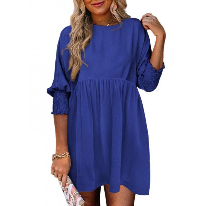 Casual Solid Color Tulip Lantern Sleeve Dress Women Europe America Cross-border Round Neck Long-sleeved Straight Fashion Short Skirt XXL темно-синього кольору
Casual Solid Color Tulip Lantern Sleeve Dress Women Europe America Cross-border Round Neck Long-sleeved Straight Fashion Short Skirt XXL темно-синього кольору