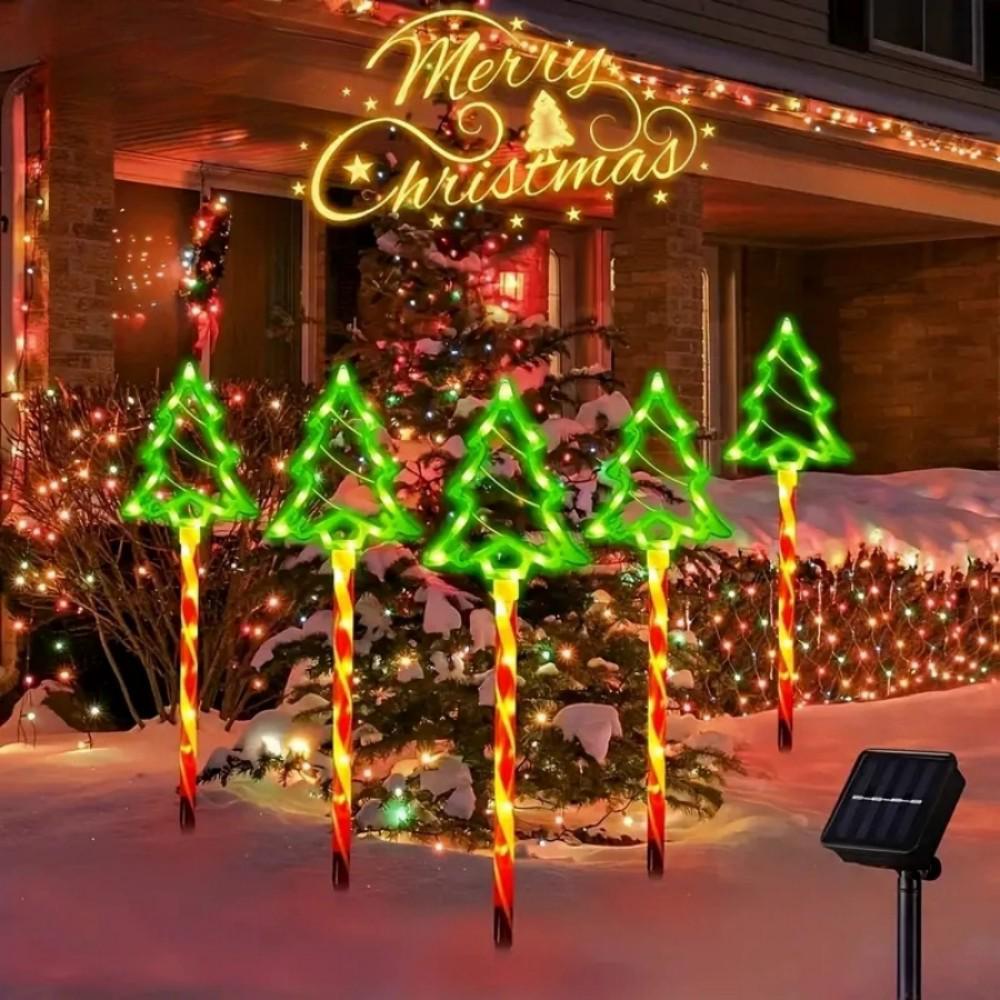 Solar-Powered LED Christmas Tree Garden Light Decorations One-to-Five теплим білим кольором
Solar-Powered LED Christmas Tree Garden Light Decorations One-to-Five теплим білим кольором